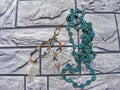 Necklaces made of different kind of semiprecious stones