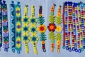 Necklaces and pieces made by Huichol Indians.