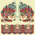 Neckline ornate floral paisley embroidery fashion