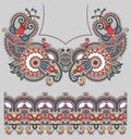 Neckline ornate floral paisley embroidery fashion Royalty Free Stock Photo