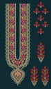 neckline with traditional mughal floral motifs textile