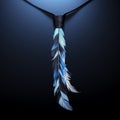 Necktie feathers banner. Generate Ai