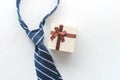 necktie with gift view from above Happy Father's Day inscription