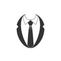 Necktie with suit sign