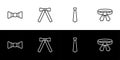 Necktie type icon set. Bowtie, western bowtie, necktie, and neckerchief