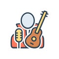 Color illustration icon for Necrophagist, musician and composer Royalty Free Stock Photo