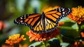 nectar monarch butterfly flower Royalty Free Stock Photo