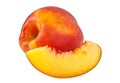 Nectarine fruit isolated on white background cutout Royalty Free Stock Photo
