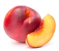 Nectarine fruit isolated on white background cutout Royalty Free Stock Photo