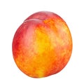 Ripe peach. Nectarine fruit isolated on white background cutout. File contains clipping path Royalty Free Stock Photo