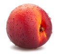 Wet nectarine path isolated Royalty Free Stock Photo