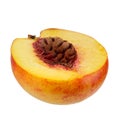 Nectarine peaches fruit isolated on white background. File contains clipping path Royalty Free Stock Photo