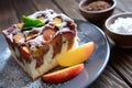 Nectarine sponge cake Royalty Free Stock Photo