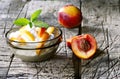 Nectarines with cream