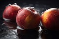 Nectarines fruit closeup. Generate AI