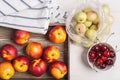 Nectarines, plums and cherries. Royalty Free Stock Photo