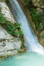 Neda Waterfalls among the rocks and forest