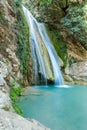 Neda Waterfalls among the rocks and forest