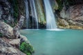 Neda Waterfalls among the rocks and forest