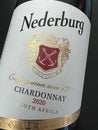 Nederburg chardonnay white wine bottle label. Royalty Free Stock Photo