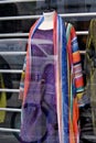 NEDERLAND, AMSTERDAM - AUGUST 7, 2019: colorful jacket dressed in a manikin in a shop window, clothing store, boutique, sale,