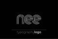 NEE modern geometric typography logo Royalty Free Stock Photo