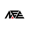 NEE triangle letter logo design with triangle shape. NEE triangle logo design monogram. NEE triangle vector logo template with red Royalty Free Stock Photo