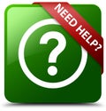 Need help question icon green square button