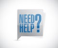 Need help question message bubble illustration Royalty Free Stock Photo