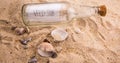 Need Job Message In A Bottle I Royalty Free Stock Photo