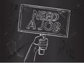 Need Job Sketch on Blackboard Royalty Free Stock Photo