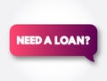 Need A Loan Question text message bubble, concept background Royalty Free Stock Photo