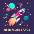 Need more space, poster, vector illustration Royalty Free Stock Photo