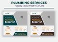 In Need Of Plumbing Experts, Plumber Service Social Media Template Royalty Free Stock Photo