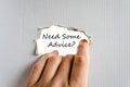 Need some advice text concept Royalty Free Stock Photo