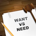 Need Versus Want Report Depicting Wanting Something Compared With Needing It - 3d Illustration