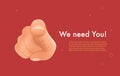 We need you illustration of human hand with the finger pointing towards you Royalty Free Stock Photo