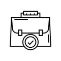 Needful suitcase line icon, concept sign, outline vector illustration, linear symbol. Royalty Free Stock Photo