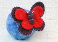 Needle felting butterfly brooch