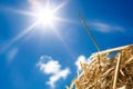 Needle in haystack on blurred sky