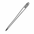 Needle icon in doodle sketch lines. Fashion industry sewing dressmaker tailor