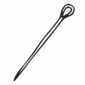 Needle icon in doodle sketch lines. Fashion industry sewing dressmaker tailor