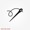 Needle icon,  sewing symbol or element for design Royalty Free Stock Photo