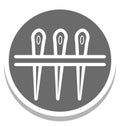 Needle Isolated Vector Icon for Sewing and Tailoring