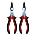 Needle nose pliers. Electrician, construction worker and repairman hand tool, flat vector illustration.