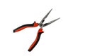 Needle nose pliers with red handles isolated on a white background Royalty Free Stock Photo