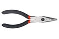 Needle nose pliers. Wire cutter or flush nippers. Universal long nose pliers for electric wire. Professional tools Royalty Free Stock Photo