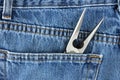 Needle-Nosed Pliers in Blue Jeans Pocket Royalty Free Stock Photo