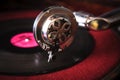 Needle of an old gramophone close-up. Royalty Free Stock Photo