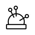 needle pillow icon vector. Isolated contour symbol illustration Royalty Free Stock Photo